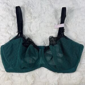 Victoria’s Secret Dream Angels Wicked Unlined Balconette Bra Teal Lace 32DDD